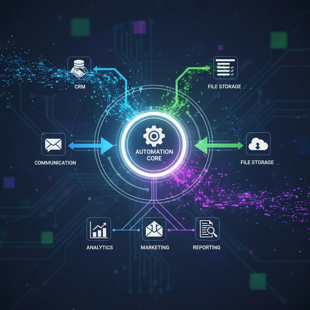 Visualizing seamless data flow and automation through integrated software applications.