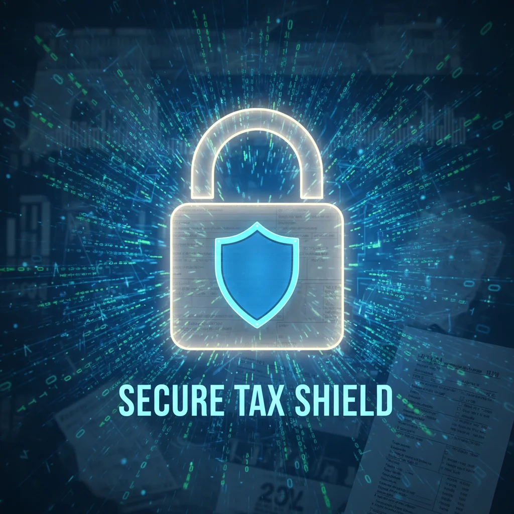 Digital padlock symbolizing data security for tax information and privacy.