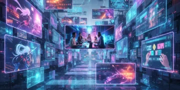 Futuristic digital storytelling platforms connecting global audiences
