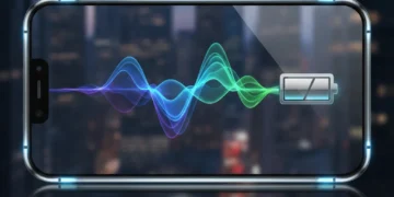 Futuristic smartphone with energy flowing into battery icon, representing mobile battery innovations 2026.
