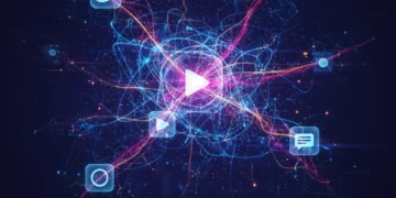 Futuristic social media icons interconnected, representing overlooked features and digital innovation.