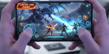 Mobile phone showing a captivating limited-time gaming app in action