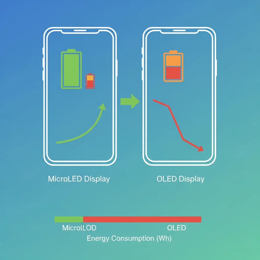 Energy efficiency comparison: MicroLED vs OLED displays