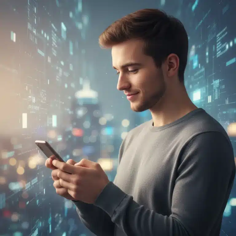 Person mindfully using smartphone to reduce digital overwhelm