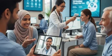 Mobile telemedicine devices connecting patients and doctors for enhanced healthcare access.