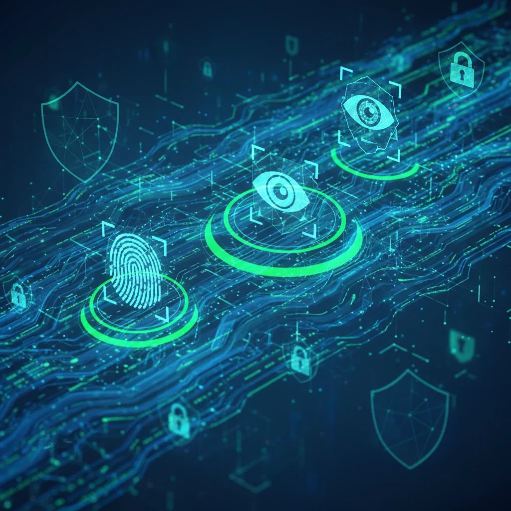 Multi-factor authentication with biometric data encryption