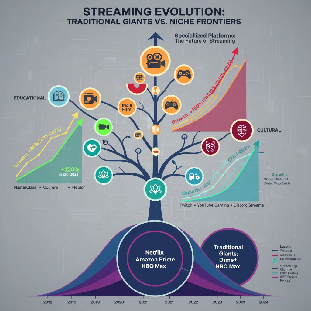 Infographic showing the growth and diversity of niche streaming platforms