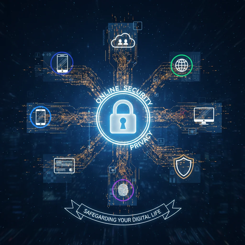 Secure digital network with privacy protection icons