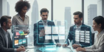 Project management tools 2026 comparison for US teams, showing collaborative efficiency.
