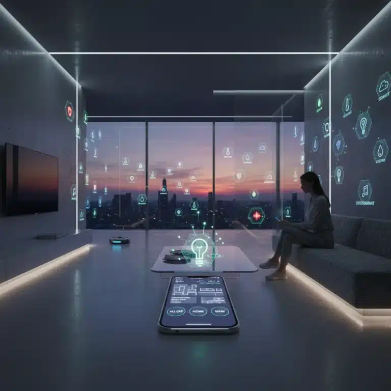 Smart home interior with mobile sensor technology integration