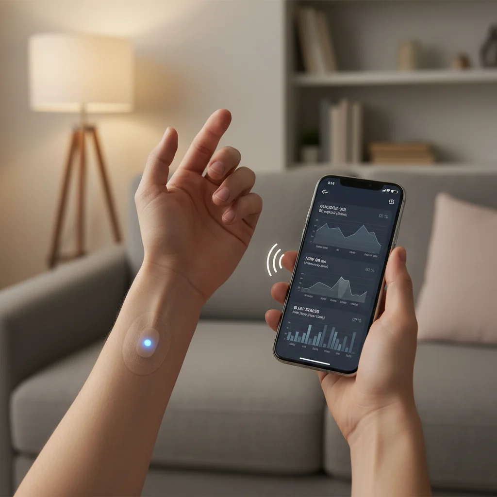 Smart patch monitoring vital health data in a home setting