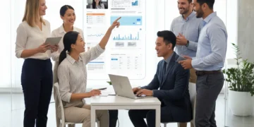 Team collaborating efficiently with digital tools, reducing email overload