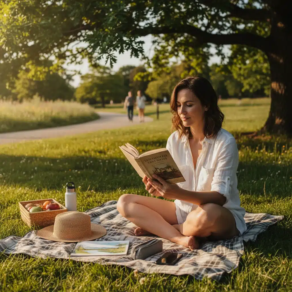 Person enjoying an outdoor activity, disconnected from smartphone