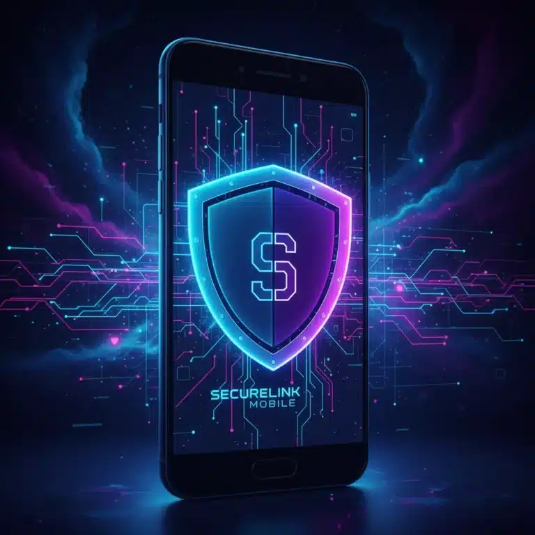 Futuristic smartphone with shield icon, symbolizing advanced mobile hardware security for 2026.