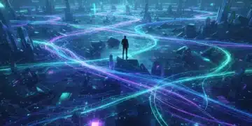 Digital legacy management concept with glowing data streams