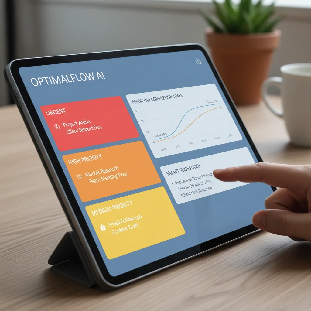 AI powered task prioritization dashboard on tablet