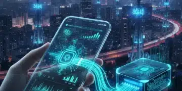 Futuristic smartphone with fast app performance powered by edge computing
